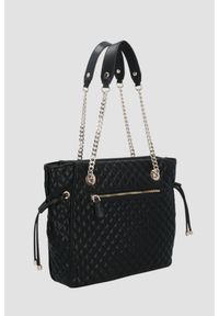 Guess - GUESS Czarna damska torebka Everlee Tote. Kolor: czarny. Materiał: skórzane. Styl: elegancki #4