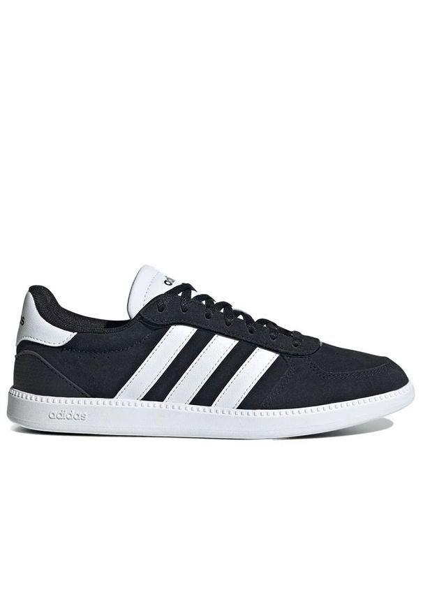 Adidas - Buty damskie adidas Breaknet Sleek IH5466 - czarne. Zapięcie: pasek. Kolor: czarny. Materiał: skóra, materiał, guma, syntetyk. Szerokość cholewki: normalna. Wzór: aplikacja