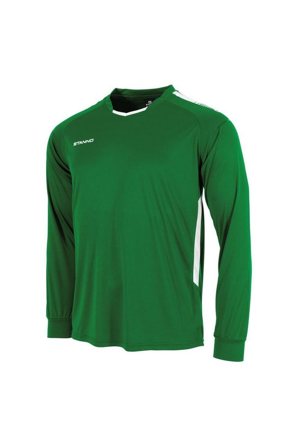 STANNO - Dziecięcy dżersej z długim rękawem Stanno First. Kolor: wielokolorowy, biały, zielony. Materiał: jersey. Długość rękawa: długi rękaw. Długość: długie