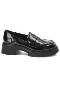 Czarne Mokasyny S.Barski Eleganckie Obuwie Damskie. Wysokość cholewki: za kolano. Kolor: czarny. Materiał: materiał. Styl: elegancki #2