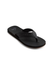 Japonki plażowe męskie Quiksilver Carver Nubuk. Okazja: na plażę. Kolor: czarny. Materiał: materiał, syntetyk, tkanina, guma. Sport: pływanie #1