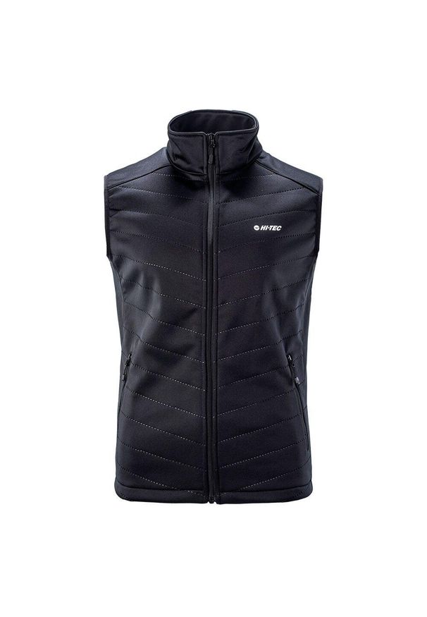 Hi-tec - Bezrękawnik Męska Softshell Octavio. Kolor: czarny. Materiał: softshell. Długość rękawa: bez rękawów. Sport: turystyka piesza