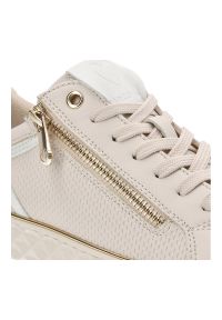 Beżowe Sneakersy Marco Tozzi Sportowe Obuwie Damskie. Okazja: na co dzień. Kolor: beżowy. Materiał: materiał. Wzór: gładki, geometria #3