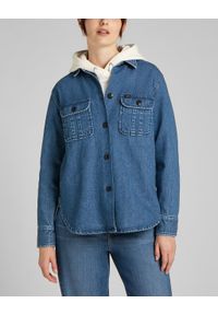 Lee - LEE OVERSHIRT DAMSKA KOSZULA JEANSOWA WASHED NOVA L54IOMQU 112140273. Materiał: jeans