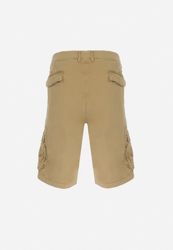 Born2be - Ciemnobeżowe Bawełniane Szorty Cargo Valesha. Kolor: beżowy. Materiał: bawełna