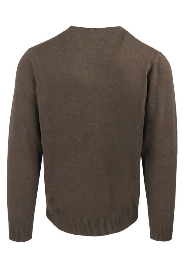 Męski, Bawełniany Sweter w Serek (V-neck) - Adriano Guinari - Brązowy. Okazja: na co dzień, na spotkanie biznesowe, do pracy. Typ kołnierza: dekolt w serek. Kolor: beżowy, brązowy, wielokolorowy. Materiał: bawełna. Styl: biznesowy, casual, elegancki, klasyczny