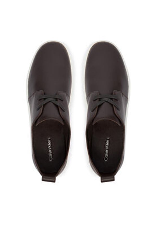 Calvin Klein Sneakersy Hybrid Clean Cup Derby Lth HM0HM02011 Bordowy. Kolor: czerwony. Materiał: skóra