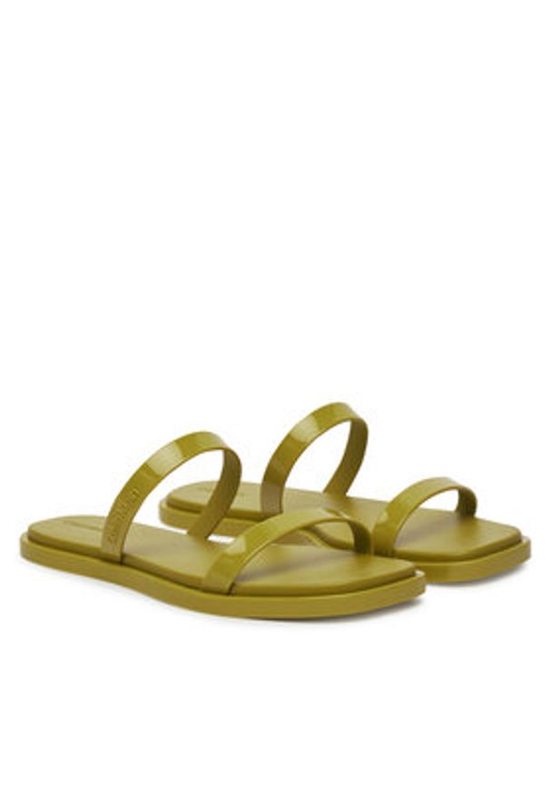 Calvin Klein Klapki Double Bar Slide - Jelly HW0HW02417 Zielony. Kolor: zielony