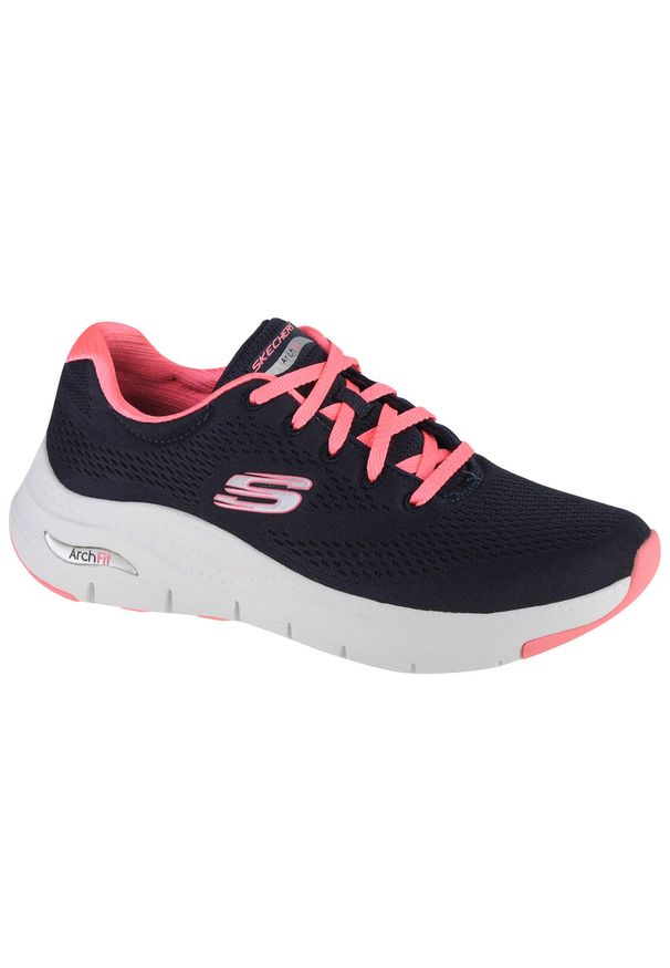 skechers - Buty do chodzenia damskie, Skechers Arch Fit-Big Appeal. Zapięcie: sznurówki. Kolor: niebieski, czarny. Materiał: guma, materiał, tkanina, syntetyk. Szerokość cholewki: normalna. Sport: turystyka piesza