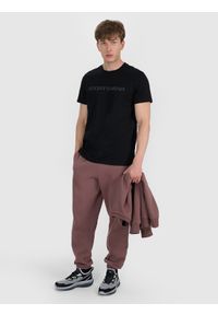4f - 4F T-shirt regular z nadrukiem męski - czarny 3XL. Okazja: na co dzień. Kolor: czarny. Materiał: materiał, bawełna. Wzór: nadruk. Styl: casual