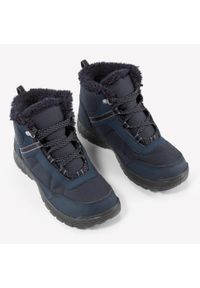 quechua - Buty turystyczne dla dzieci Quechua SH100 Warm wodoodporne. Zapięcie: sznurówki. Kolor: niebieski, szary, wielokolorowy. Szerokość cholewki: normalna. Sezon: zima. Sport: turystyka piesza