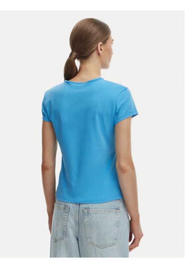 TOMMY HILFIGER - Tommy Hilfiger T-Shirt WW0WW48710 Niebieski Slim Fit. Kolor: niebieski. Materiał: bawełna