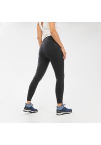 quechua - Legginsy turystyczne damskie Quechua NH100. Stan: podwyższony. Kolor: czarny. Materiał: materiał, lyocell, poliester, elastan