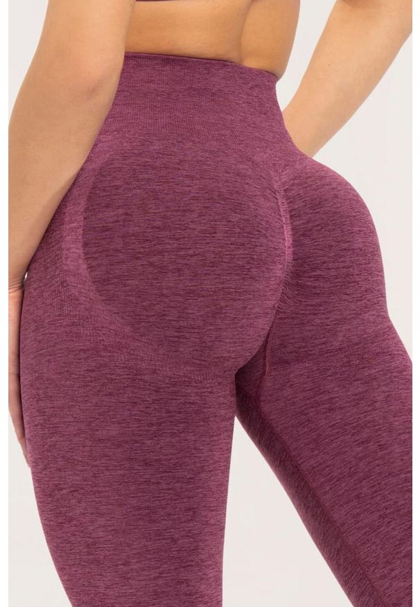 GYM GLAMOUR - Legginsy fitness damskie Gym Glamour seamless push up. Kolor: czerwony. Sport: fitness