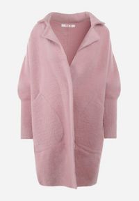 Born2be - Różowy Płaszcz z Bawełną Oversize Klepheia. Okazja: na co dzień. Kolor: różowy. Materiał: bawełna. Wzór: jednolity. Styl: casual #4