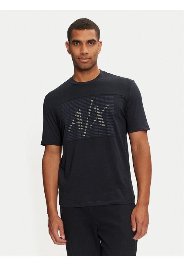 Armani Exchange T-Shirt 6DZTJD ZJBYZ 1510 Granatowy Regular Fit. Kolor: niebieski. Materiał: bawełna