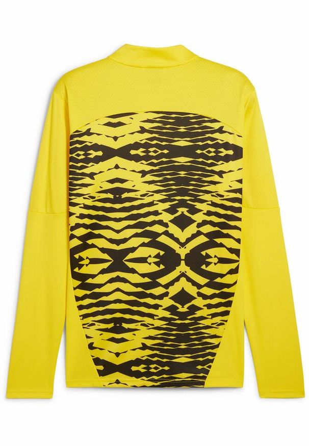 Puma - Męska bluza przedmeczowa z zamkiem 1/4 Borussia Dortmund PUMA. Kolor: żółty, wielokolorowy, czarny