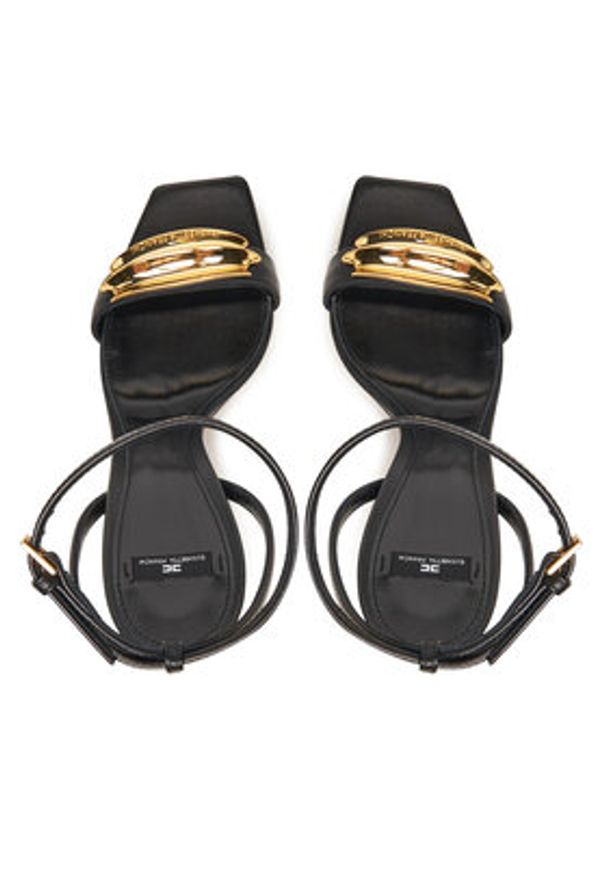 Elisabetta Franchi Sandały SA-45L-52E2 Czarny. Kolor: czarny. Materiał: skóra