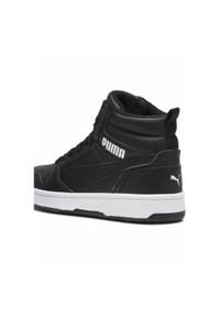 Buty do chodzenia dla dzieci Puma Rebound V6 Mid Wtr J. Zapięcie: sznurówki. Kolor: biały, wielokolorowy, czarny. Materiał: materiał, syntetyk, tkanina. Szerokość cholewki: normalna. Sport: turystyka piesza