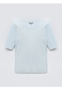 Big-Star - Koszulka damska w prążek błękitna Imija 400. Okazja: na co dzień. Kolor: niebieski. Materiał: prążkowany, dzianina, jeans, materiał. Długość rękawa: krótki rękaw. Długość: krótkie. Wzór: prążki. Styl: casual, klasyczny #3