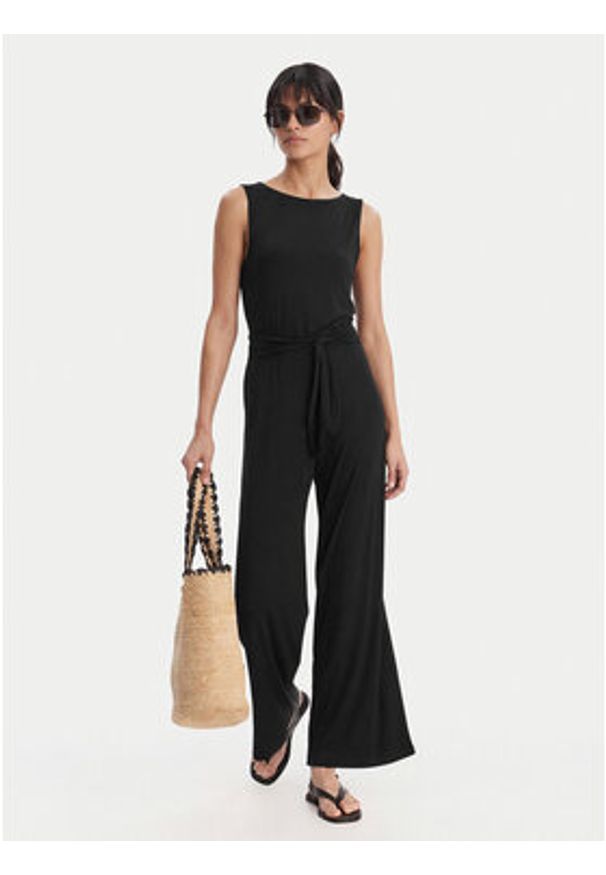 Emporio Armani Kombinezon EW003412 AF20240 UC001 Czarny Regular Fit. Kolor: czarny. Materiał: wiskoza