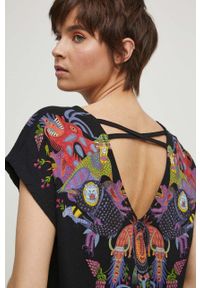 medicine - Medicine t-shirt bawełniany damski kolor czarny. Kolor: czarny. Materiał: bawełna. Długość rękawa: krótki rękaw. Długość: krótkie. Wzór: nadruk #2