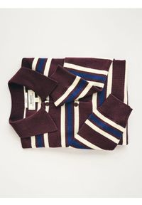 Reserved - Wełniany sweter polo - wielobarwny. Typ kołnierza: polo. Materiał: wełna #1