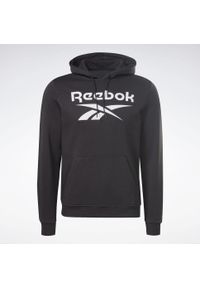 Reebok - Bluza dresowa męska REEBOK kangurka. Kolor: czarny. Materiał: dresówka