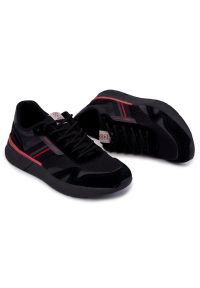 Męskie Buty Sportowe Sneakersy Cross Jeans JJ1R4016C Czarne. Kolor: czarny. Materiał: tkanina, zamsz, skóra #6
