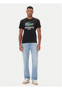 Lacoste T-Shirt TH5634 Czarny Regular Fit. Kolor: czarny. Materiał: bawełna #6