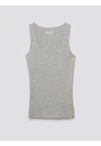 Big-Star - Koszulka damska na ramiączkach szara Alena 901. Kolor: szary. Materiał: skóra, bawełna, elastan. Długość rękawa: na ramiączkach. Sezon: lato, zima. Styl: sportowy #3