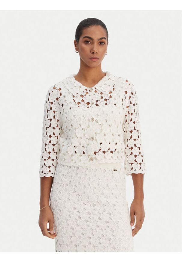 Fracomina Kardigan FR26ST8018K488R6 Écru Regular Fit. Materiał: bawełna