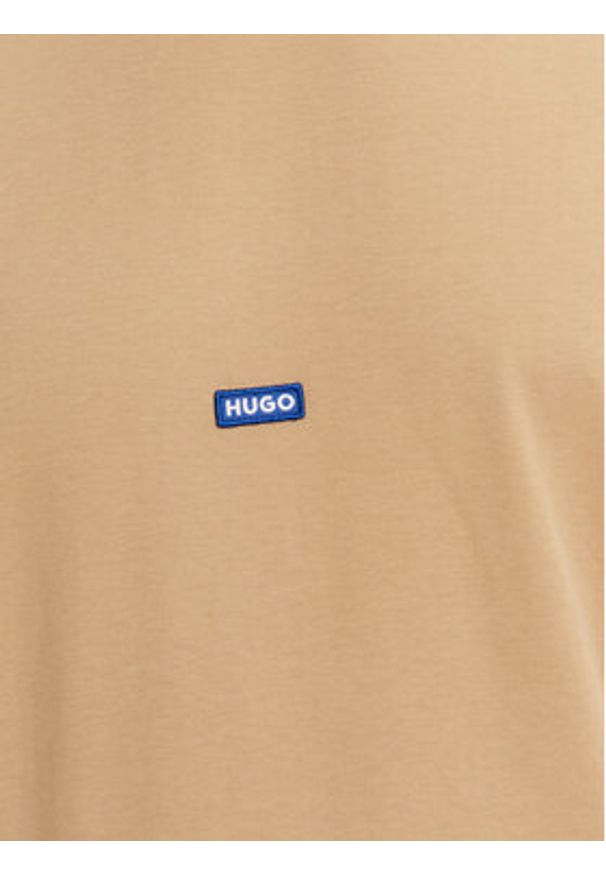 Hugo T-Shirt Nieros 50509991 Beżowy Regular Fit. Kolor: beżowy. Materiał: bawełna