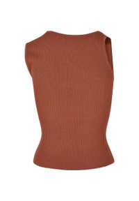 Urban Classics - Asymetryczny Top Z Dzianiny Żeberkowej Dla Kobiet. Kolor: żółty, pomarańczowy, wielokolorowy. Materiał: dzianina