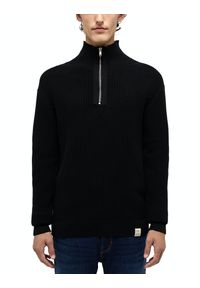 Męski Sweter Mustang Style Emil T Ziptroyer Black 1014440 4142. Okazja: na co dzień. Materiał: bawełna. Długość rękawa: długi rękaw. Długość: krótkie. Styl: elegancki, casual #4