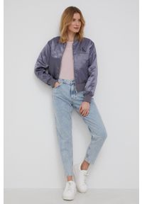 Calvin Klein Jeans Kurtka dwustronna damska kolor szary przejściowa. Okazja: na co dzień. Kolor: szary. Materiał: materiał, włókno. Wzór: gładki. Styl: casual #5