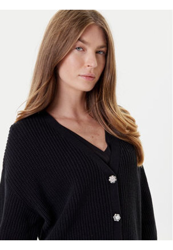 Guess Kardigan W5YR06 Z3OO0 Czarny Regular Fit. Kolor: czarny. Materiał: bawełna
