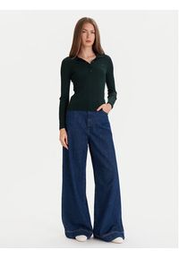 Lacoste Sweter AF4006 Zielony Slim Fit. Kolor: zielony. Materiał: wełna #3