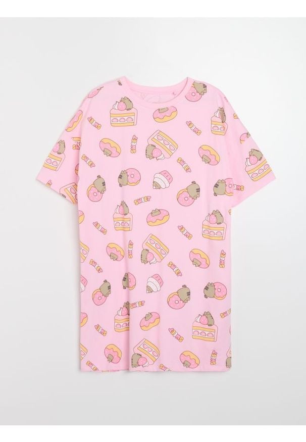 Sinsay - Bawełniana koszula nocna Pusheen the Cat - różowy. Kolor: różowy. Materiał: bawełna