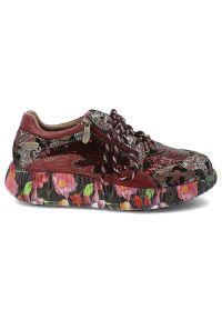 Czerwone Sneakersy Laura Vita Stylowe Obuwie Damskie. Zapięcie: zamek. Kolor: czerwony. Wzór: kwiaty. Styl: elegancki #7