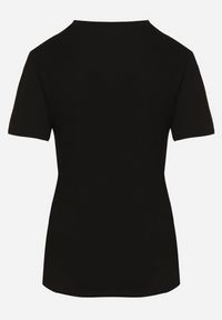 Born2be - Czarny Klasyczny T-shirt Bawełniany z Krótkim Rękawem Ismerina. Okazja: na co dzień, na spotkanie biznesowe. Kolor: czarny. Materiał: bawełna. Długość rękawa: krótki rękaw. Długość: krótkie. Styl: klasyczny #6