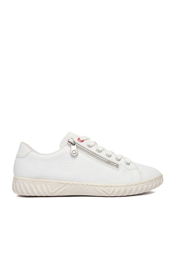 Rieker Sneakersy N0900-81 Biały. Kolor: biały. Materiał: skóra