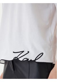Karl Lagerfeld - KARL LAGERFELD T-Shirt B1W17031 Biały Relaxed Fit. Typ kołnierza: dekolt w karo. Kolor: biały. Materiał: bawełna #3