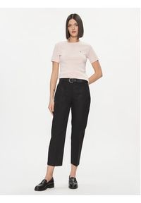TOMMY HILFIGER - Tommy Hilfiger Chinosy WW0WW40504 Czarny Straight Fit. Kolor: czarny. Materiał: bawełna #4