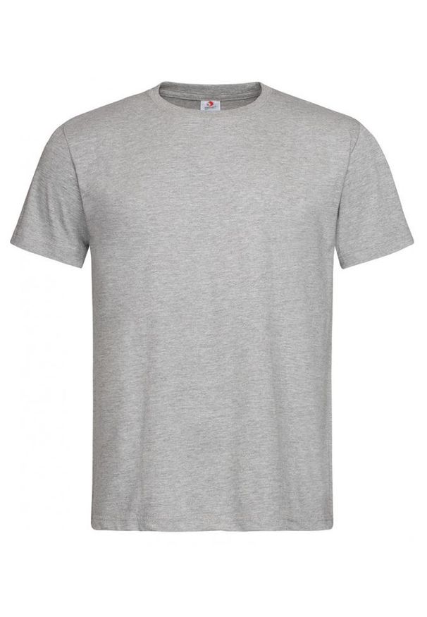 Szary t-shirt Stedman casualowy, na co dzień, z krótkim rękawem, krótki