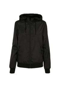 BUILD YOUR BRAND - Damska Kurtka Windrunner. Kolor: czarny. Sport: turystyka piesza