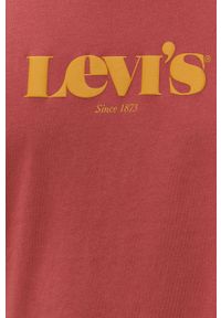 Levi's® - Levi's T-shirt bawełniany kolor czerwony z nadrukiem 16143.0318-Reds. Okazja: na spotkanie biznesowe. Kolor: czerwony. Materiał: bawełna. Wzór: nadruk. Styl: biznesowy #3