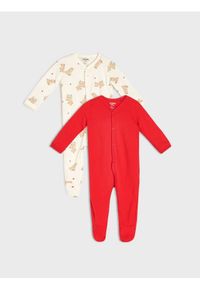 Sinsay - Bawełniany pajacyk 2 pack - kremowy. Kolor: kremowy. Materiał: bawełna #1