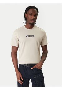 G-Star RAW - G-Star Raw T-Shirt Old Skool D25967-C812 Beżowy Regular Fit. Kolor: beżowy. Materiał: bawełna #1