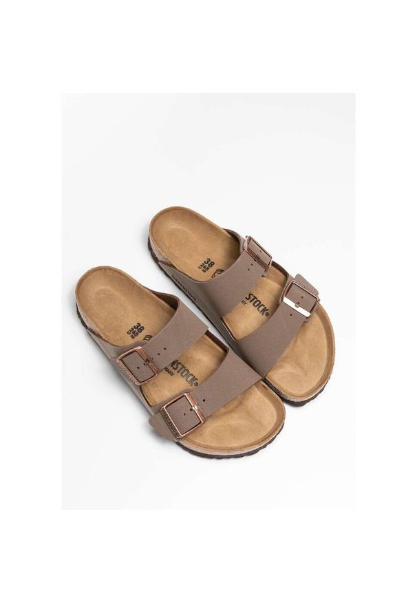 Klapki turystyczne uniseks Birkenstock Arizona 181. Kolor: brązowy. Materiał: syntetyk, materiał, skóra. Styl: sportowy
